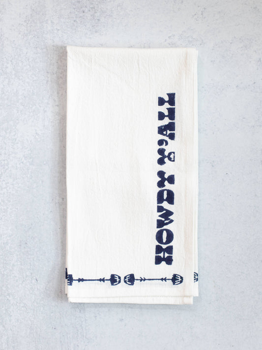 Tea Towel - Howdy, Navy