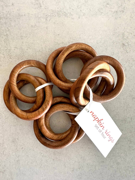 Wood Bangles Napkin Rings S/4