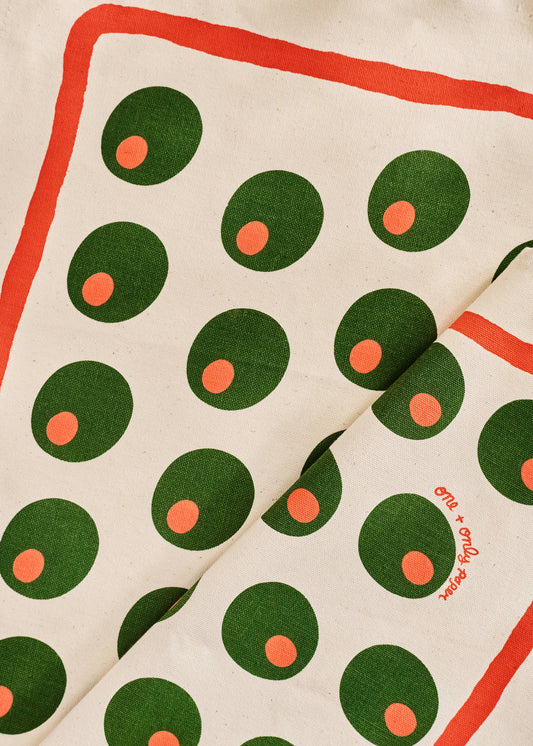 Dirty Martini Olive Cotton Tea Towel