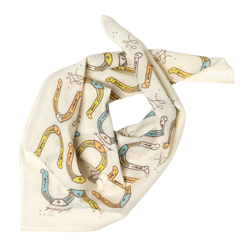 "giddy up" cotton voile bandana - cream