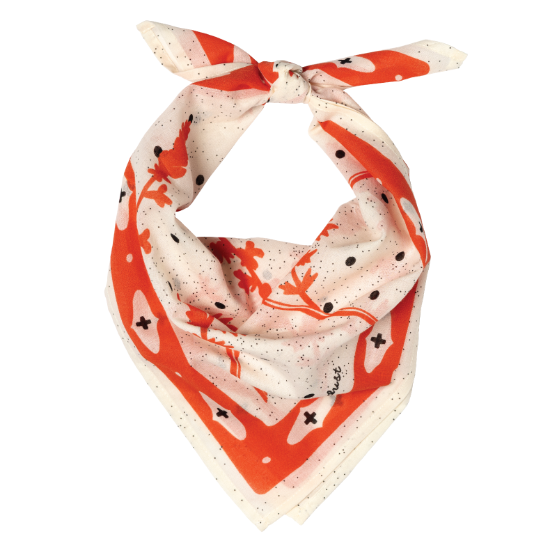 "kickin' up dust" cotton voile bandana - cream
