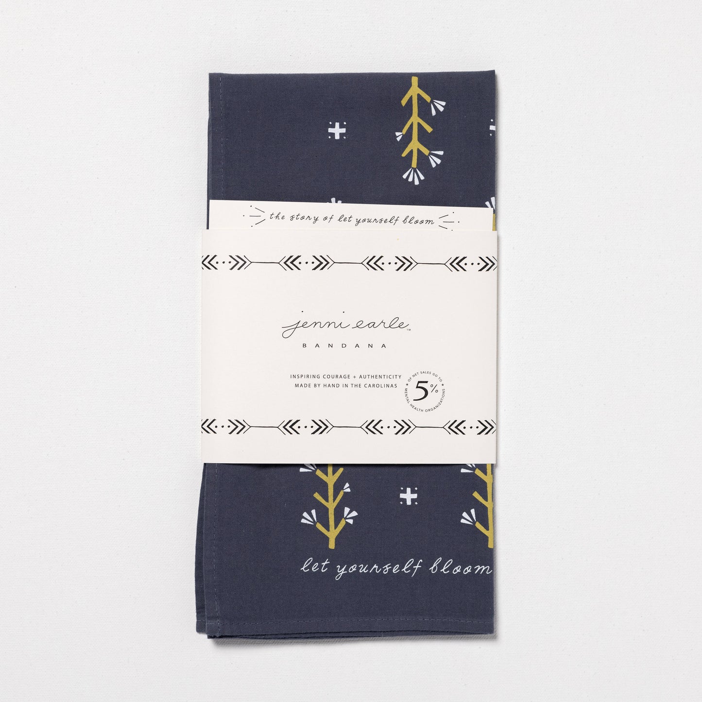 "let yourself bloom" heritage bandana