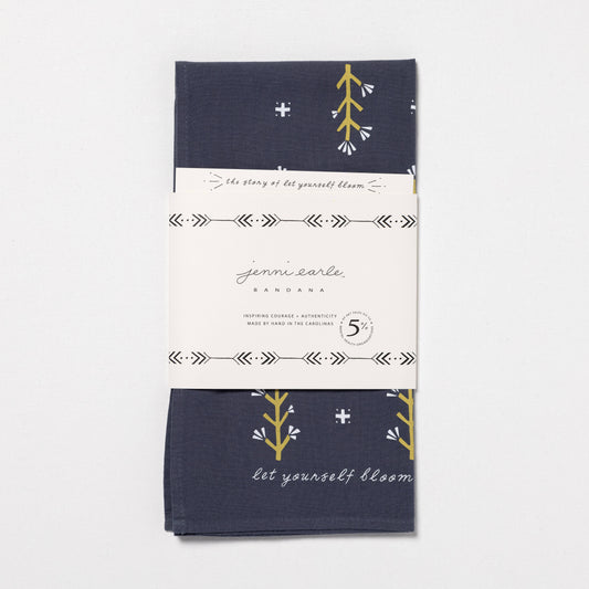 "let yourself bloom" heritage bandana