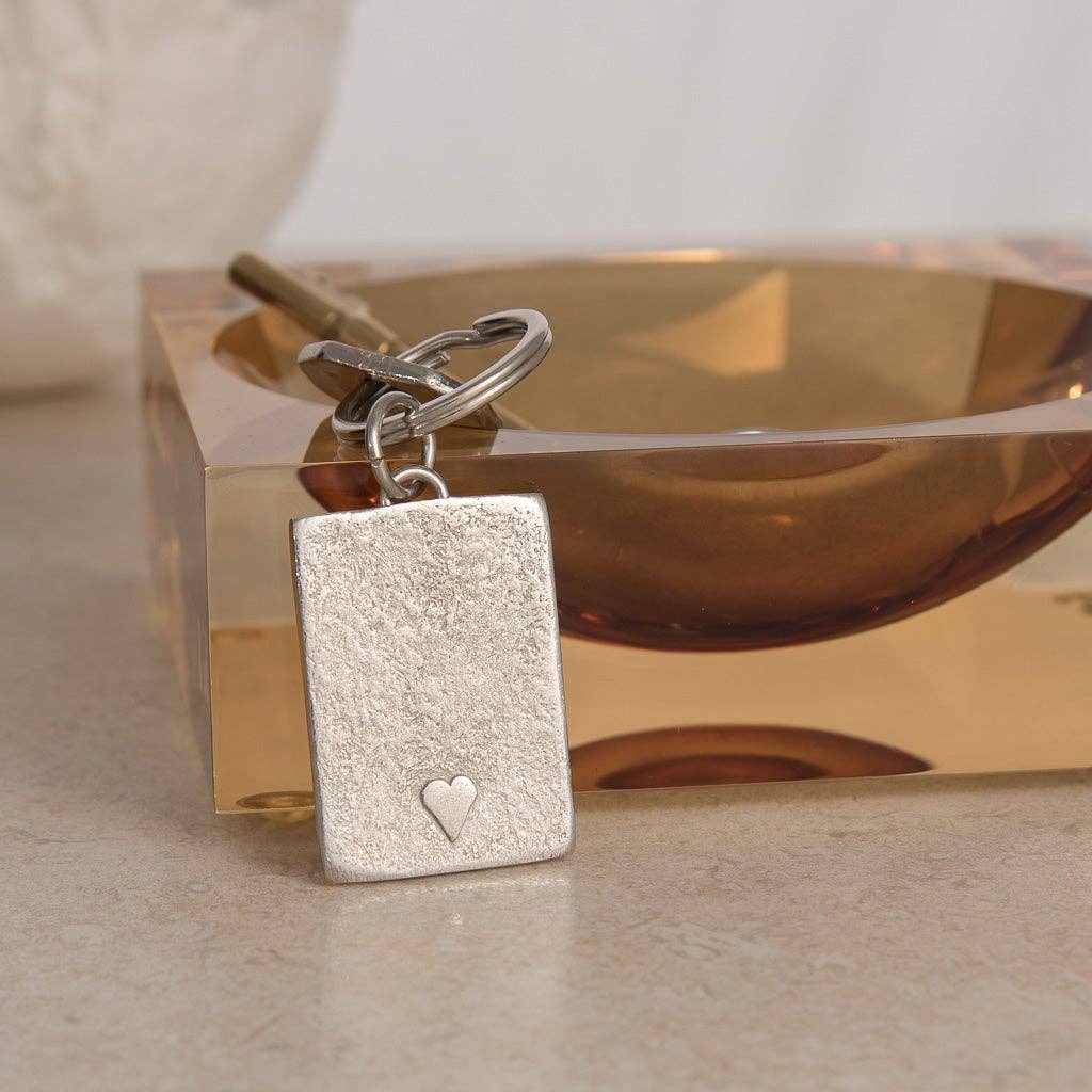 Small Raised Heart Key Ring