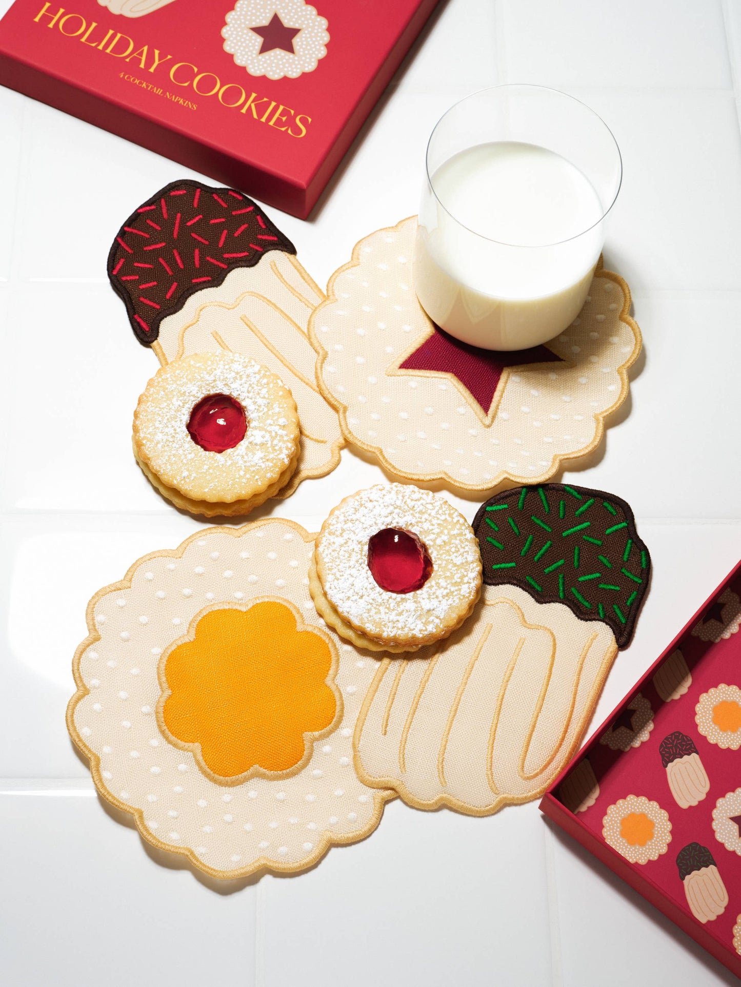 Holiday Cookies Cocktail Napkins - Set of 4