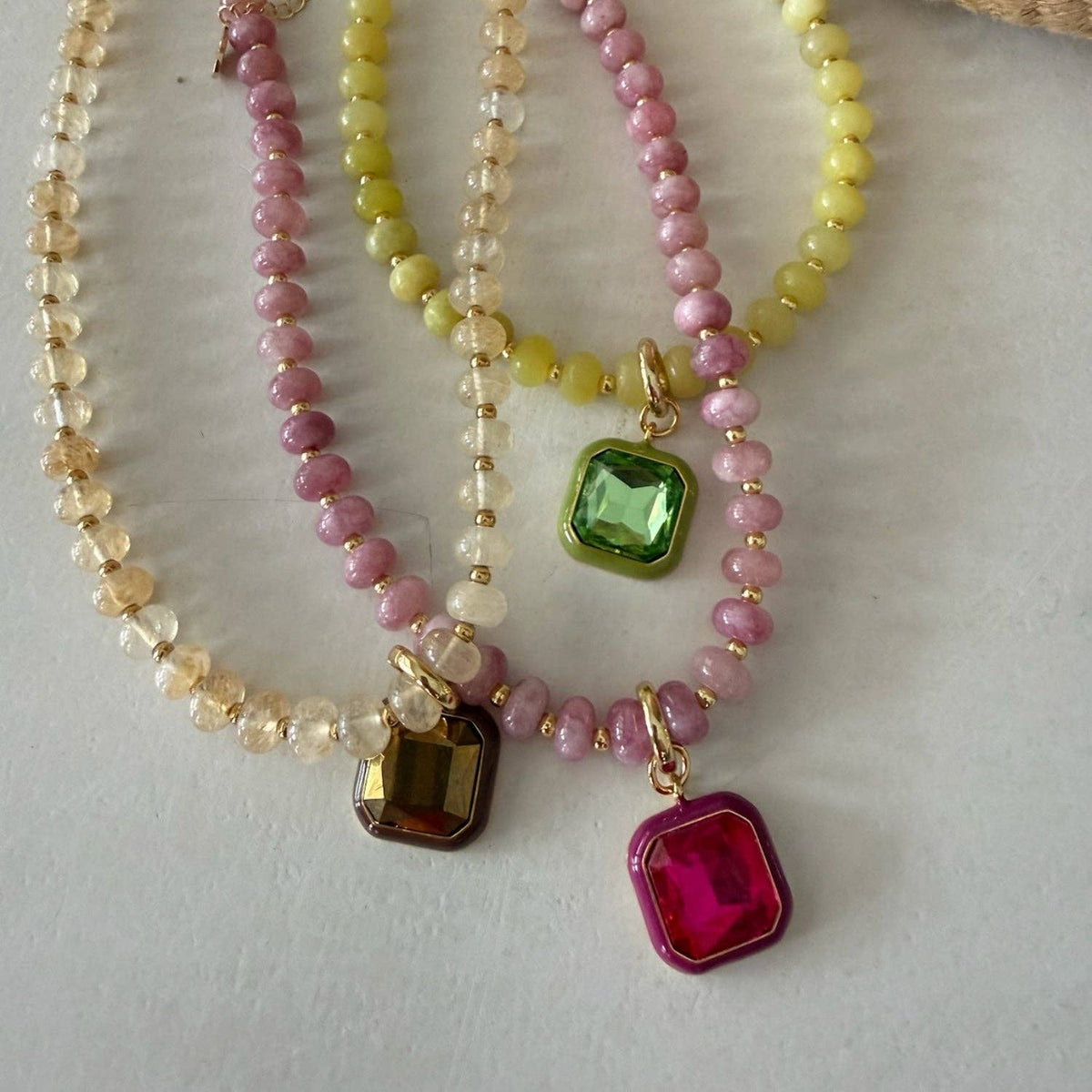 Harvest Pendant Beaded Necklace - Chartreuse: Chartreuse / Necklace