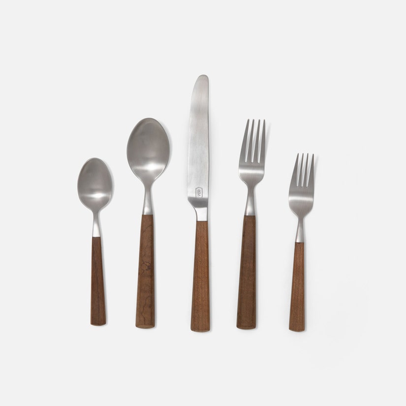 Micah Maple and Stainless Flatware set of 5