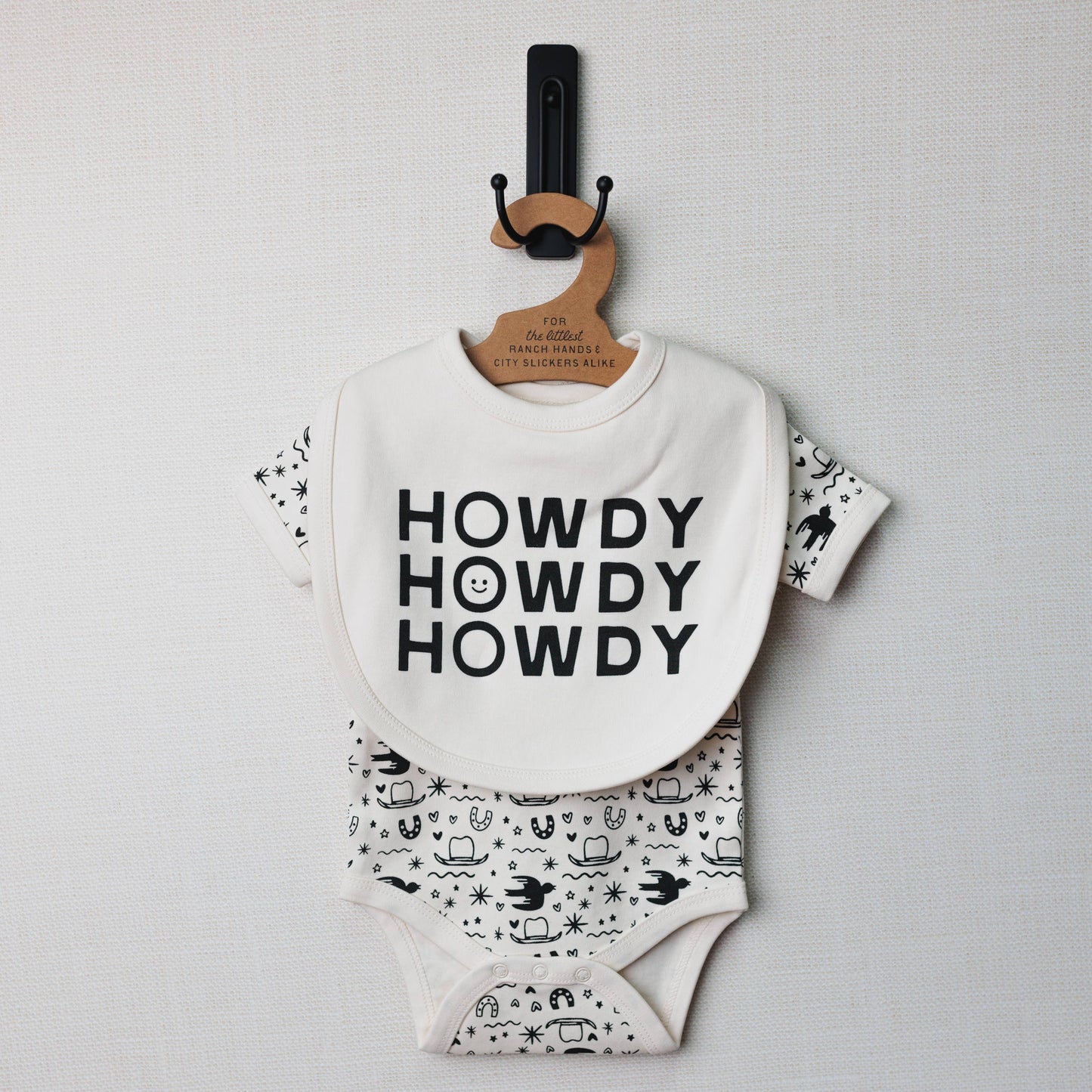 Ranch Hand & Happy Howdy Bib + Bodysuit Set