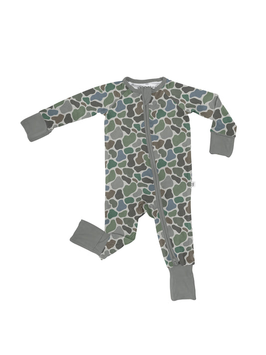 Pebble Camo - Zip Convertible PJs: 6-12M