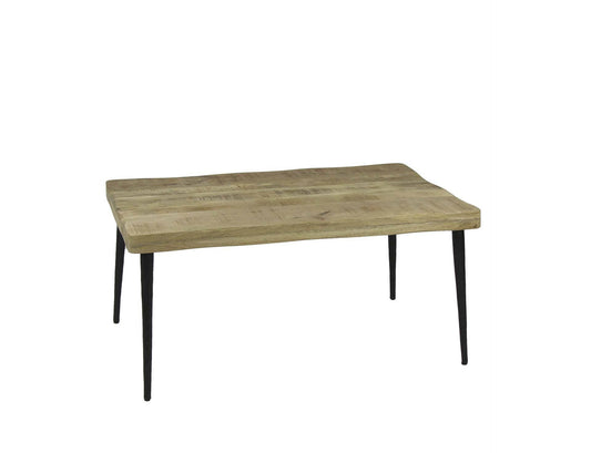 Mango Wood & Hammered Iron Coffee Table
