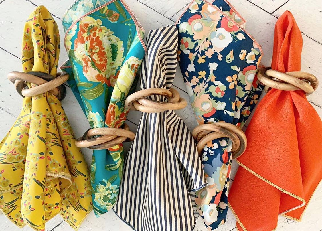 Wood Bangles Napkin Rings S/4