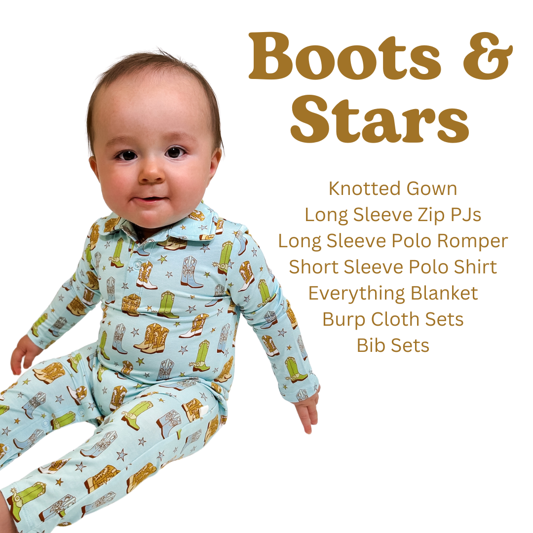 Cowboy Boots & Stars - Burp Cloth Sets