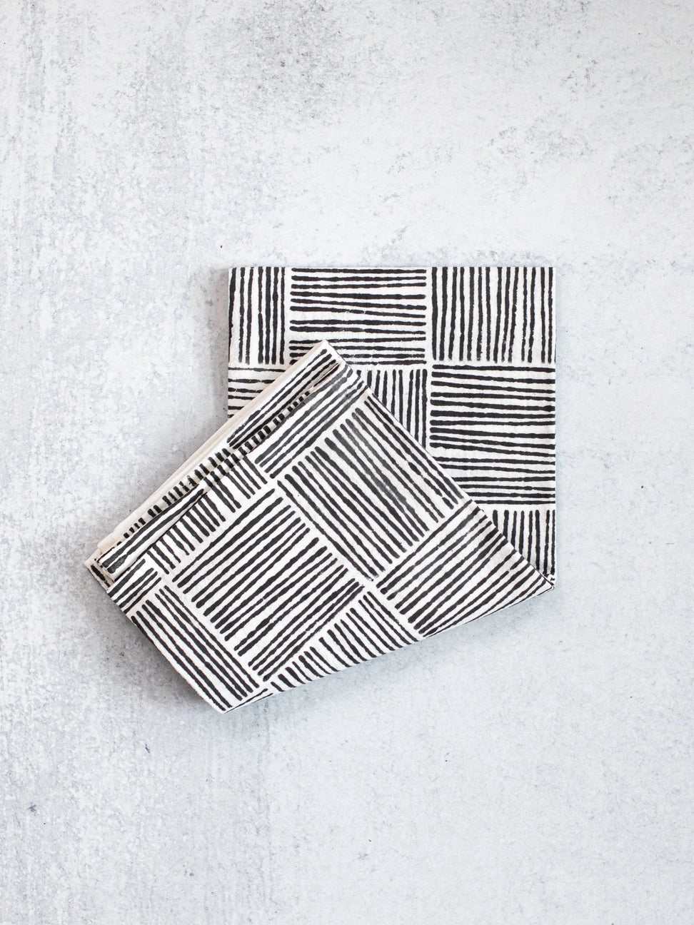 Tea Towel (Ivory) - Striped, Black