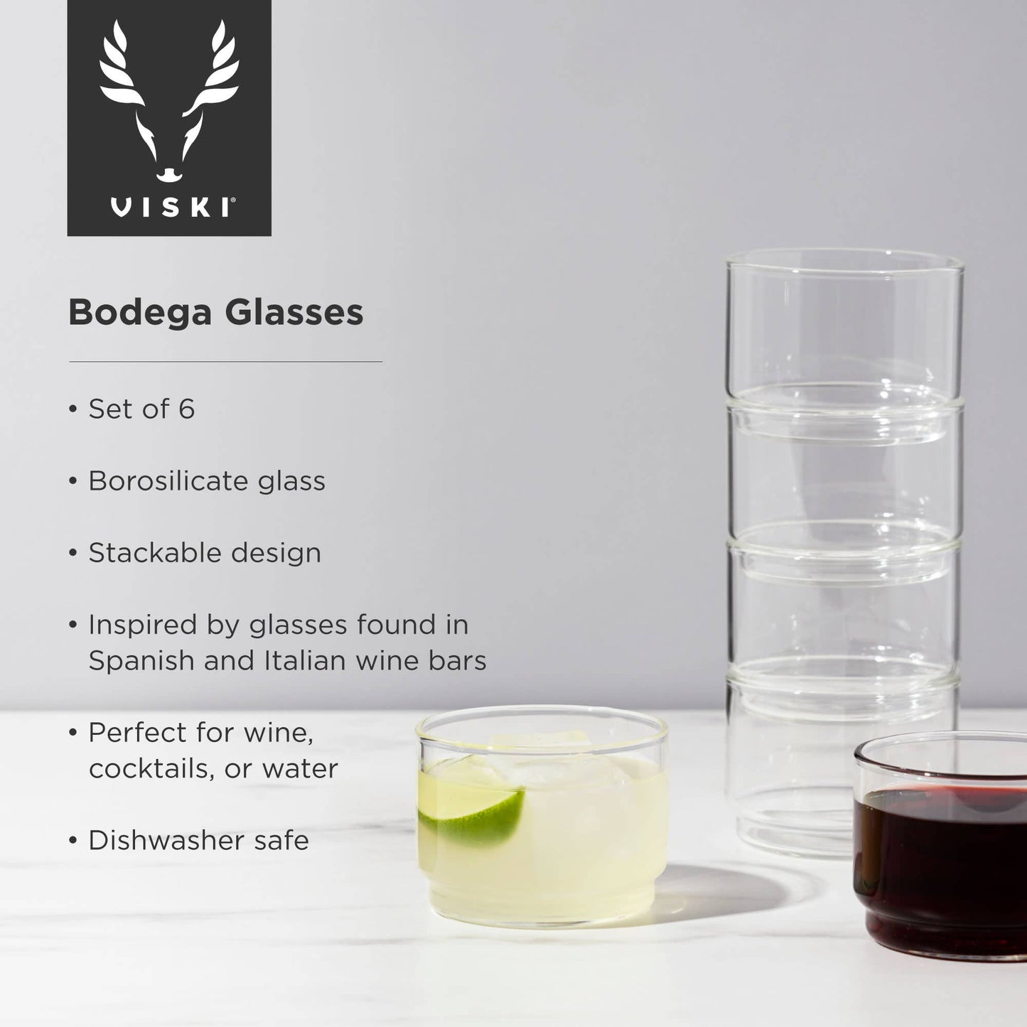 Stackable Bodega Glasses Set of 6