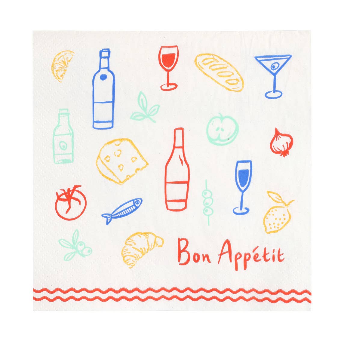 Bon Appetit Icons Recycled Paper Napkins