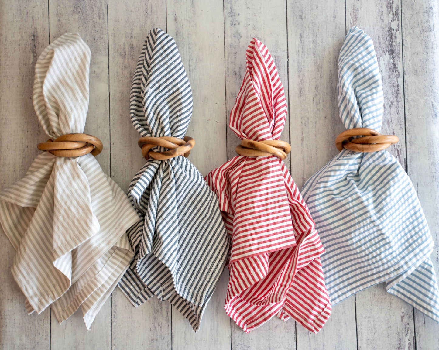 Wood Bangles Napkin Rings S/4