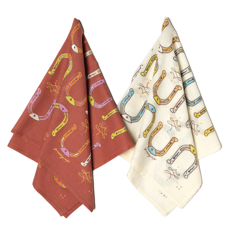 "giddy up" cotton voile bandana - cream