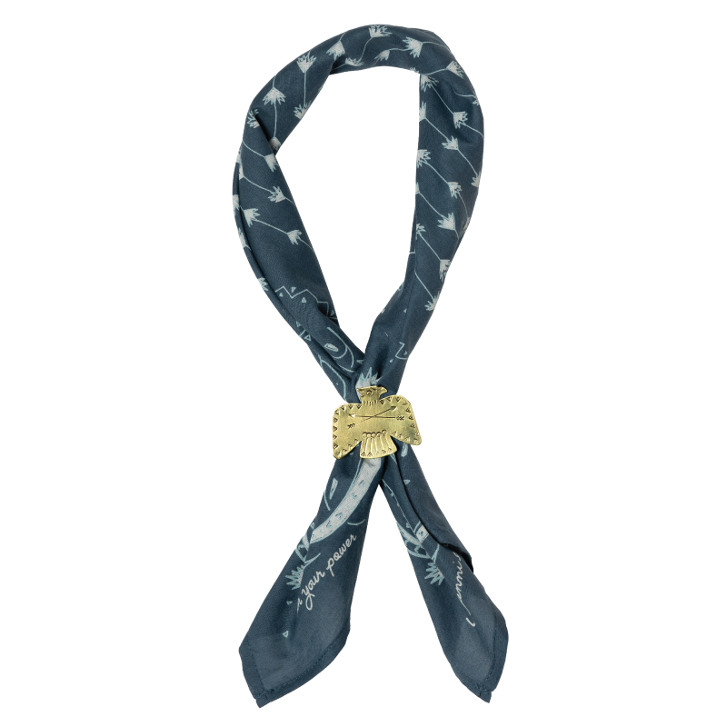 "own your power" cotton voile bandana - midnight