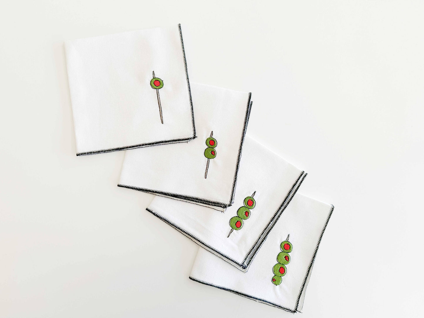 Martini Olive Cocktail Napkins S/4