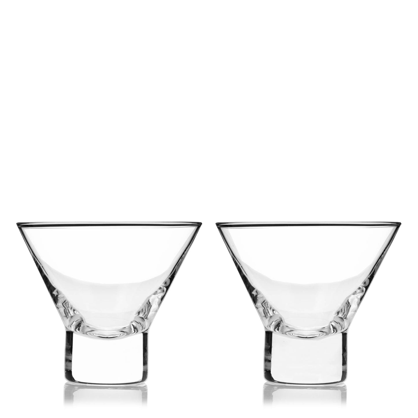 Raye™ HeavyBase Stemless Crystal Martini Glasses Set of 2
