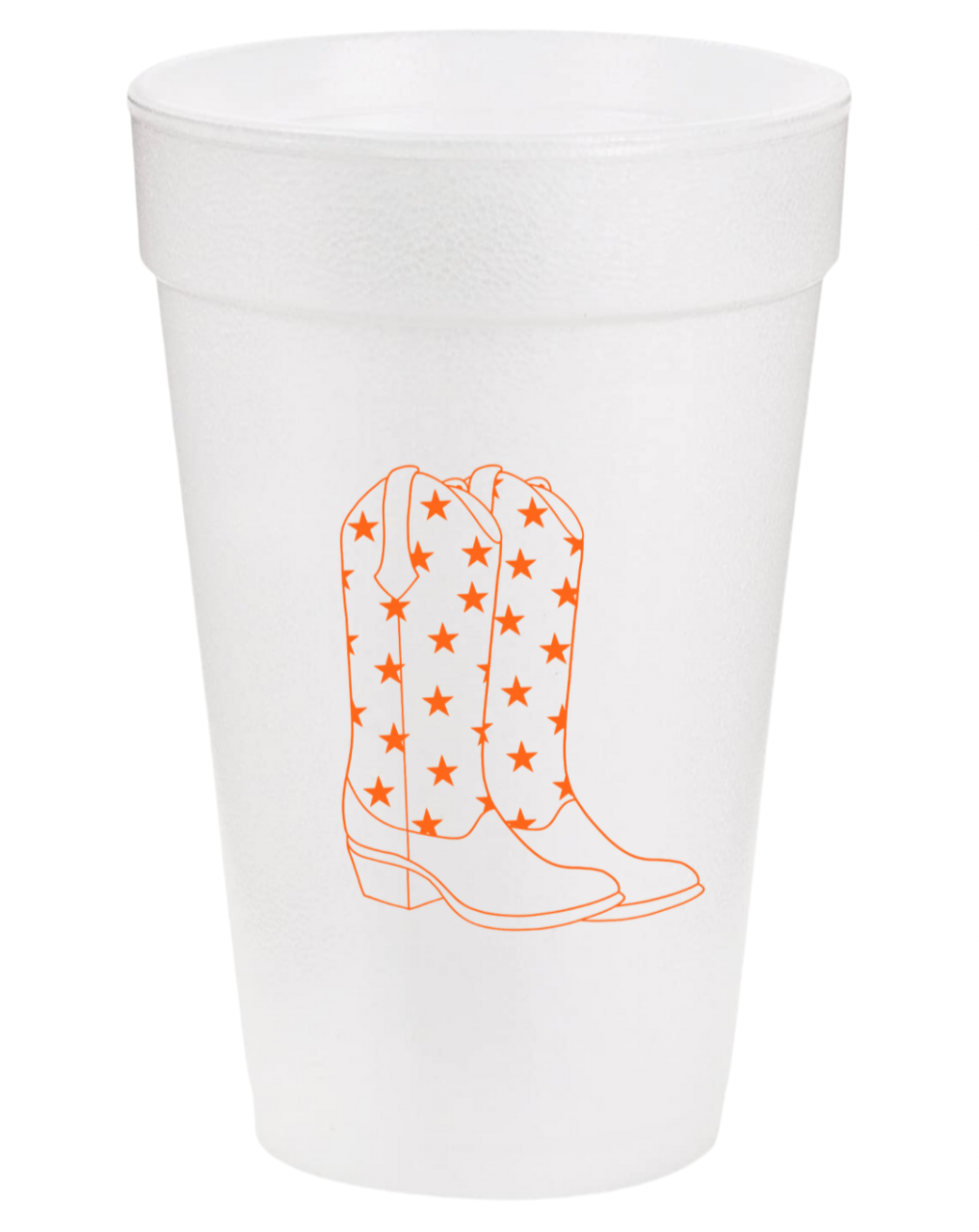 Orange Cowgirl Boot Styrofoam Cups