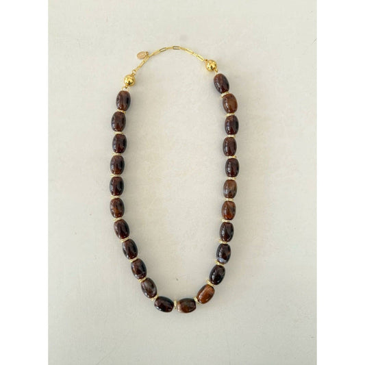 Chunky Magnetic Link Necklace - Dark Brown: Dark Brown / Necklace