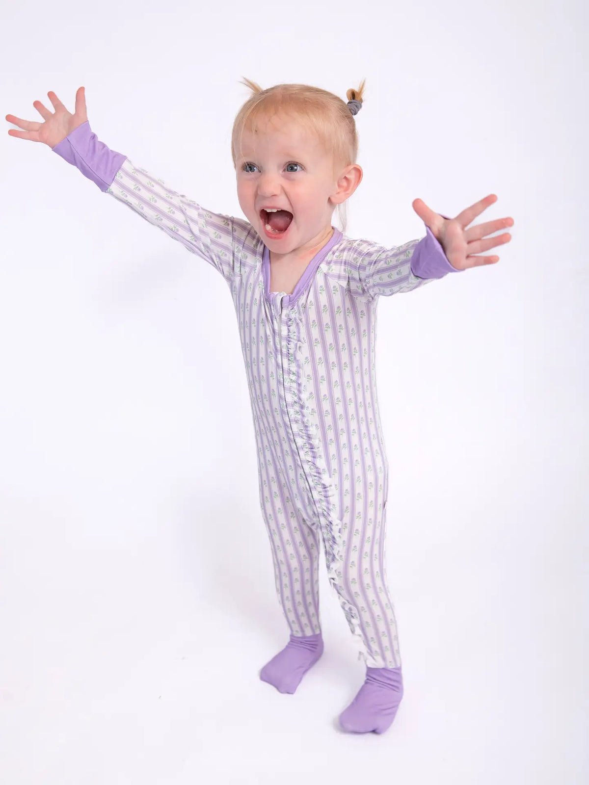 Lilac Ribbons- Zip Pjs