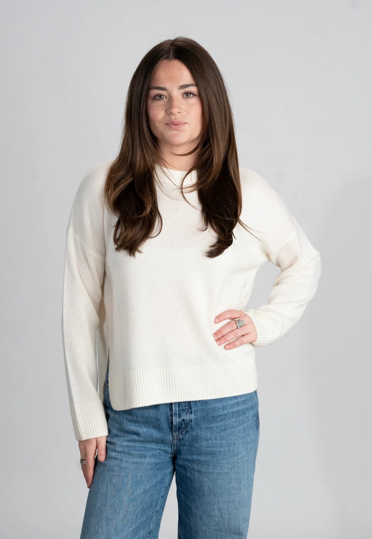Jessie Boxy Cashmere Crewneck