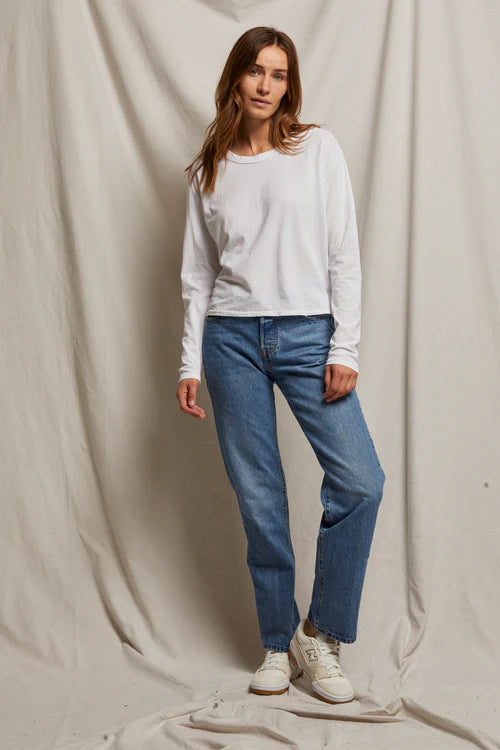 Axel Cotton Long sleeve Boxy Crew Tee