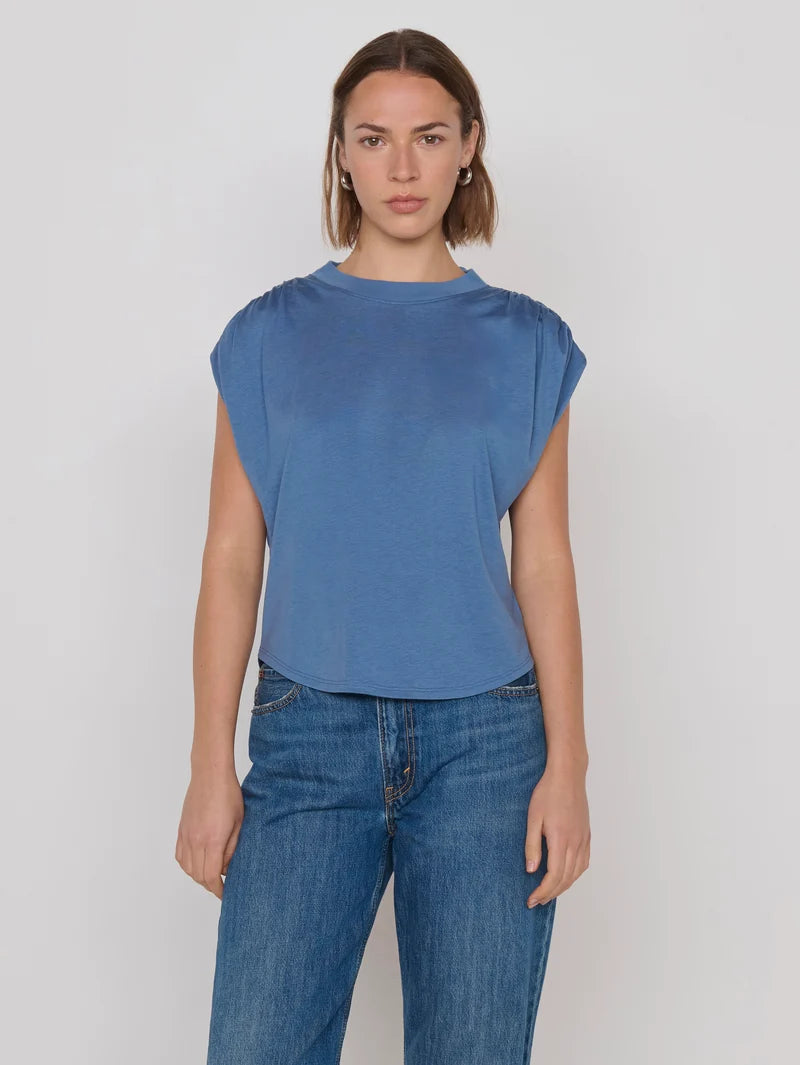 Frankie Muscle Tee- Bella Blue