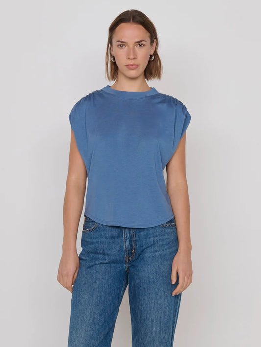 Frankie Muscle Tee- Bella Blue
