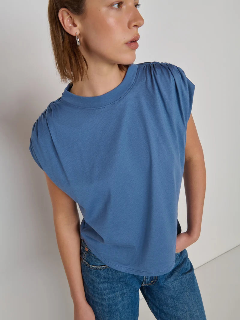 Frankie Muscle Tee- Bella Blue