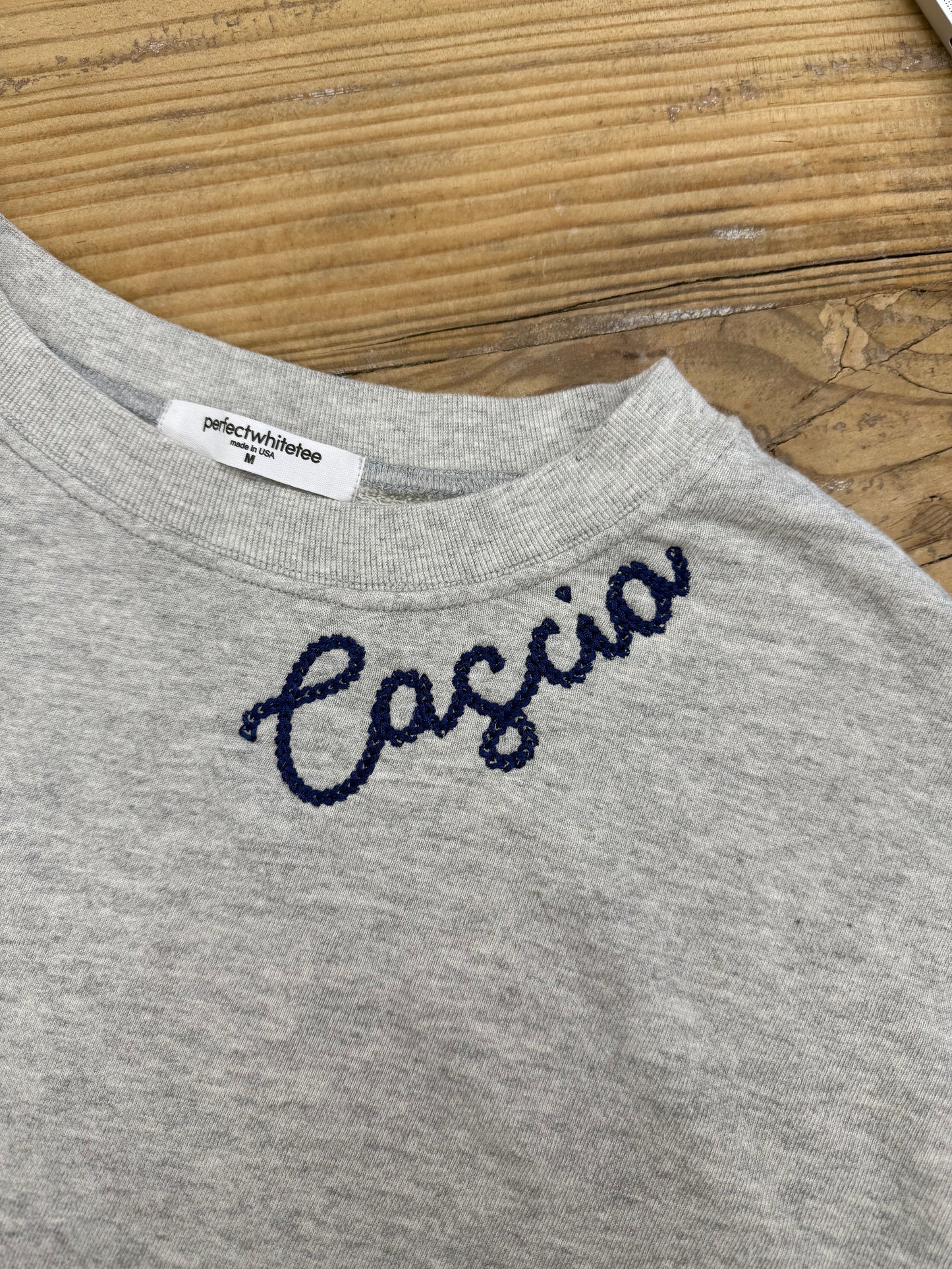Cascia Embroidered Tyler French Terry Pullover Sweatshirt