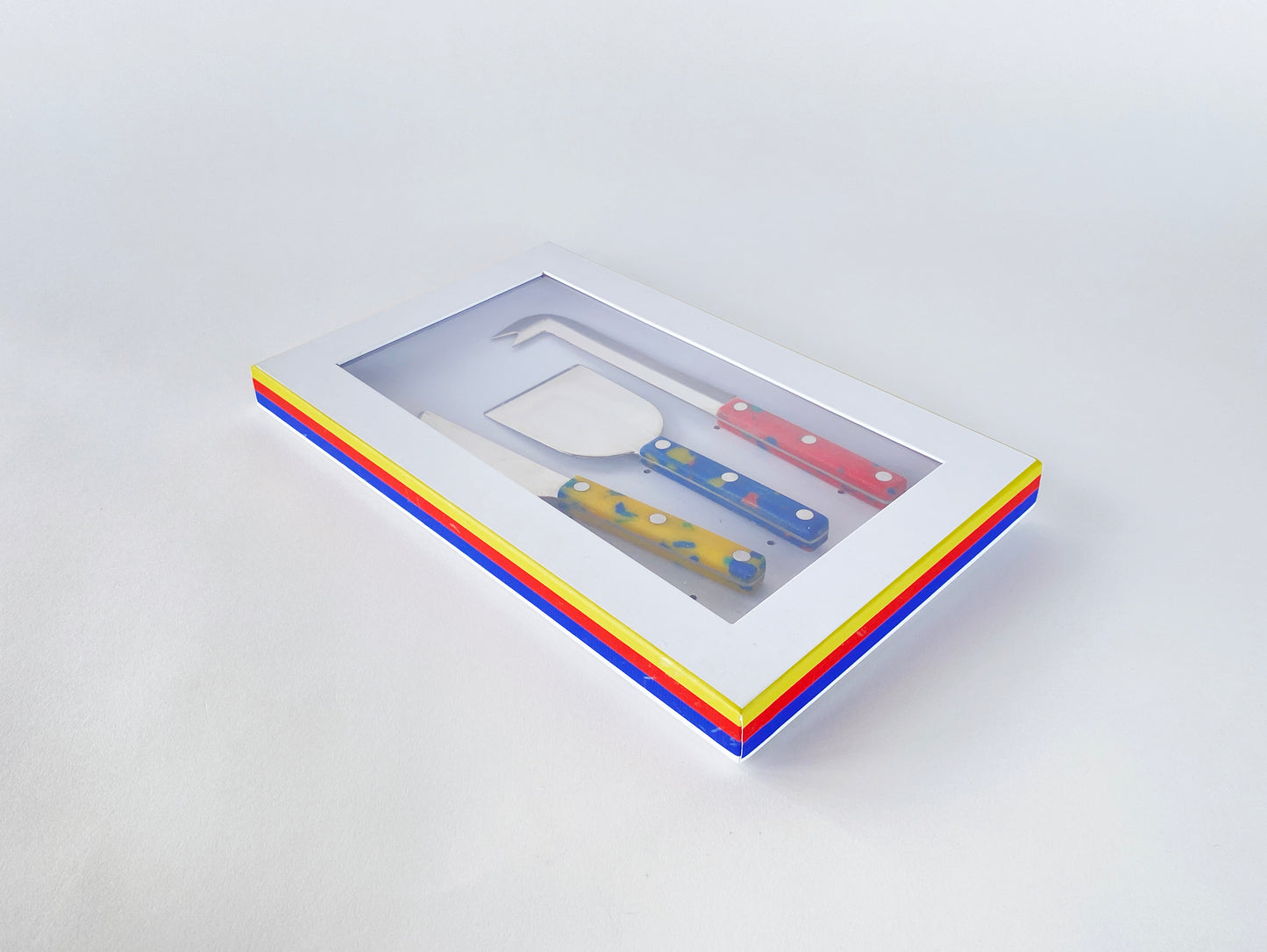 Cheese Knife Red. Yellow, Blue