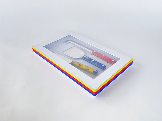 Cheese Knife Red. Yellow, Blue