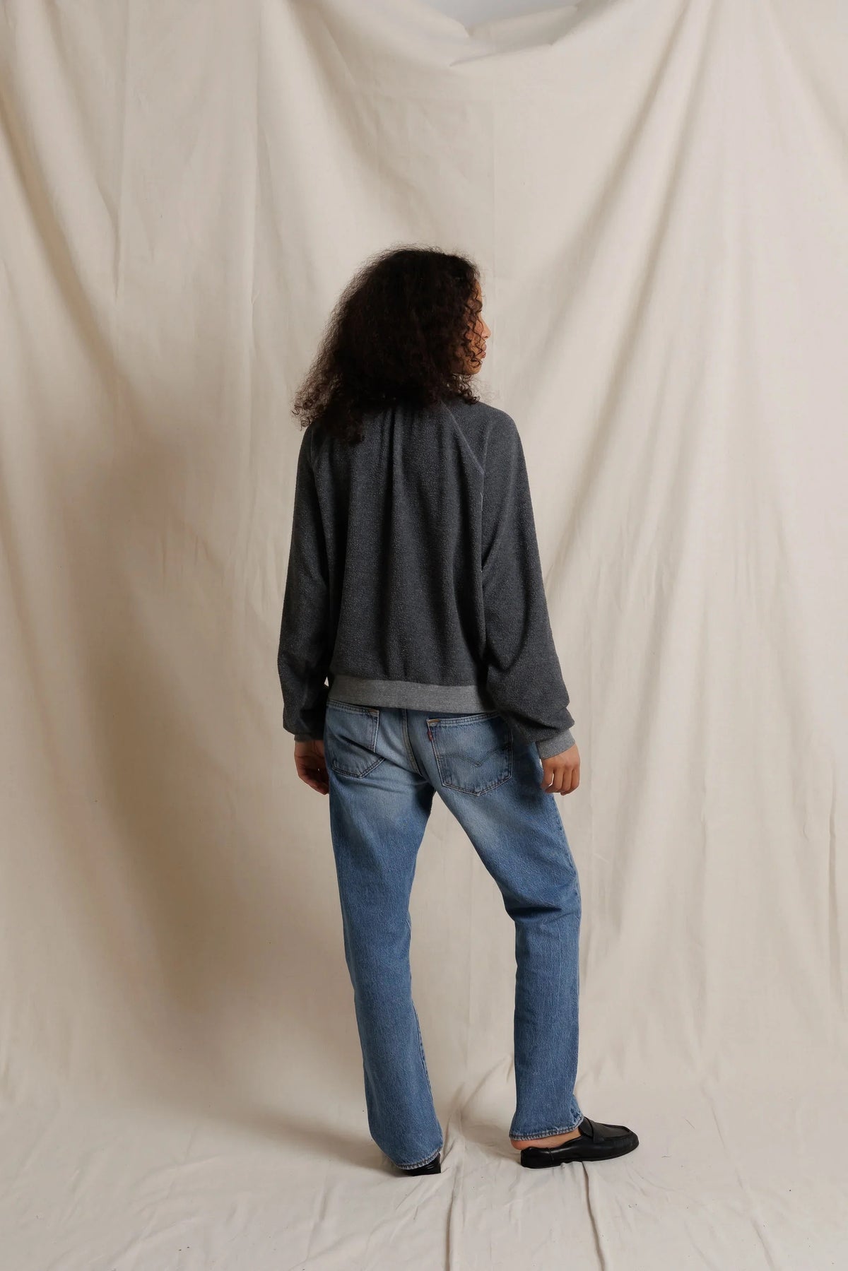 Oversized Ziggy Crewneck Sweater- Dark Heather Grey