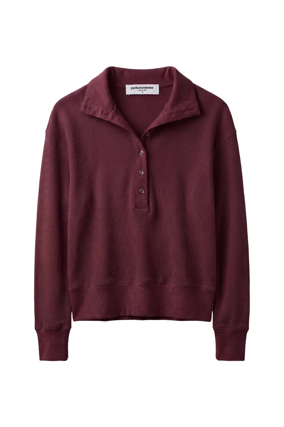 Zia Waffle Knit Sweater- Cherry