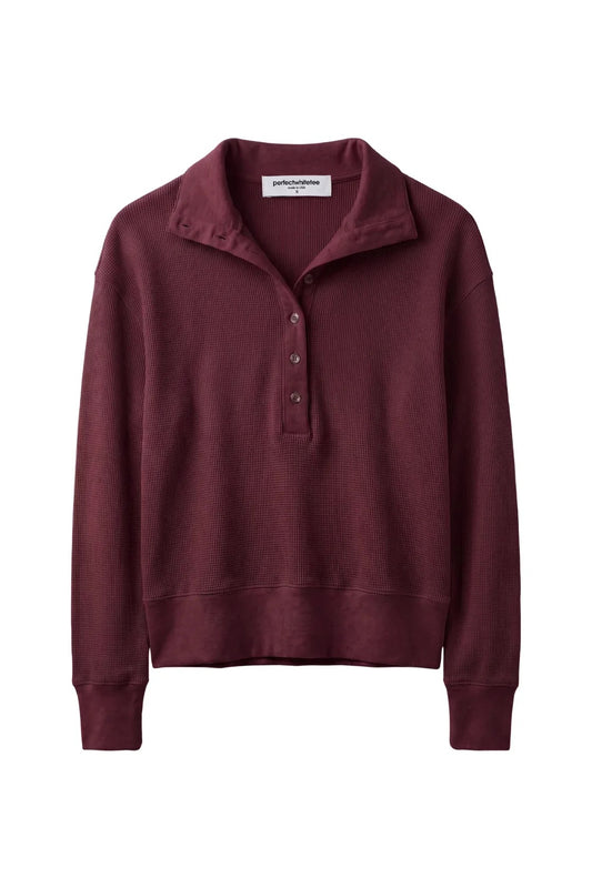 Zia Waffle Knit Sweater- Cherry