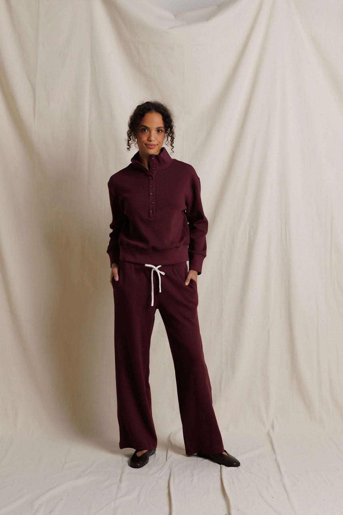 Zadie Cotton Pants- Cherry