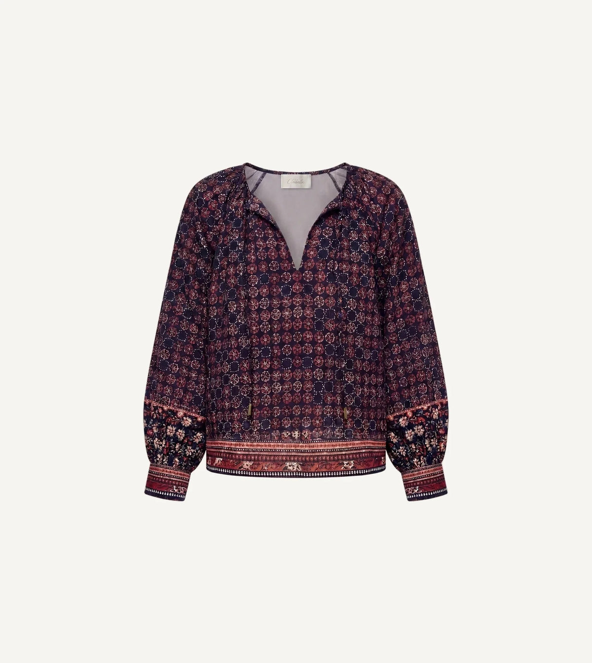 Sonya Top- Zocalo Rose Tan Print
