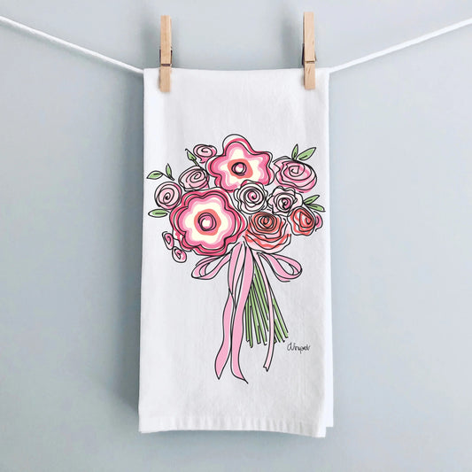 Katie's Bouquet Flour Sack Tea Towel