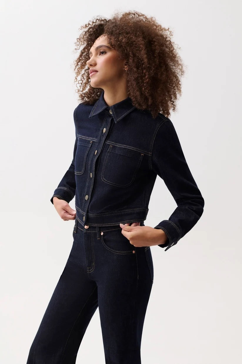 Leonie Cropped Denim Jacket- Nightfall