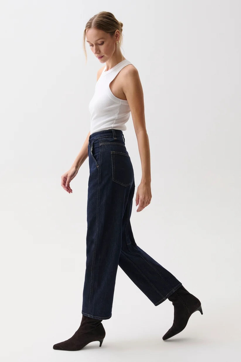 Beau Seamed Crescent Raw Jean- Nightfall