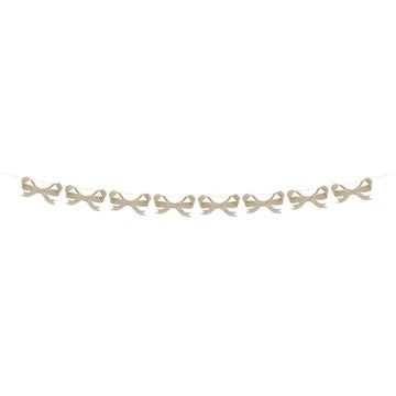 8 ft Glitter Gold Bow Garland