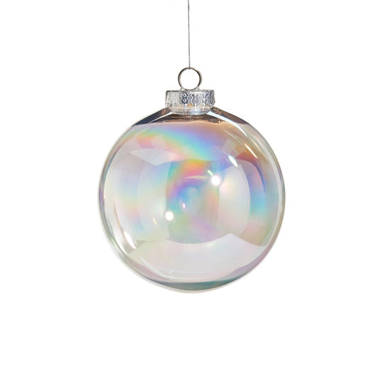 Clear Iridescent Ornament Bauble