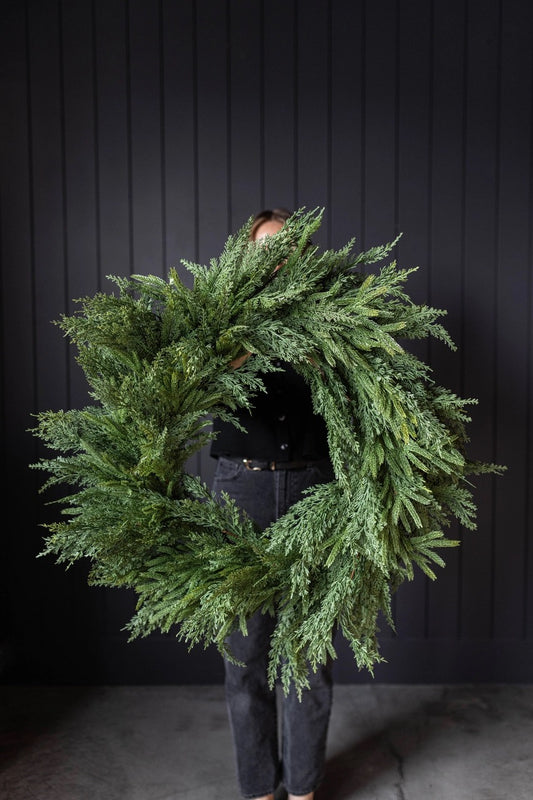 Norfolk & Cypress Mixed Real Touch Wreath LED - 34"