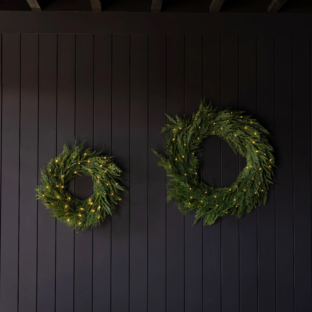 Norfolk & Cypress Mixed Real Touch Wreath LED - 34"