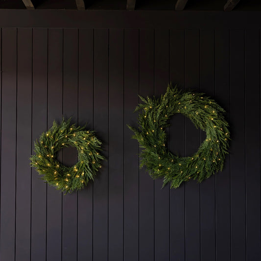 Norfolk & Cypress Mixed Real Touch Wreath LED - 34"