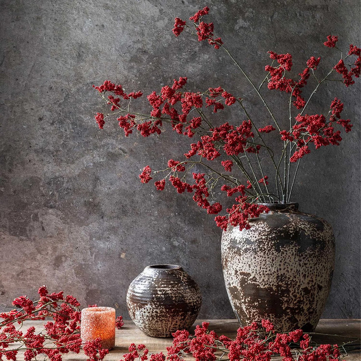 Artificial Wild Winter Berry- Ruby