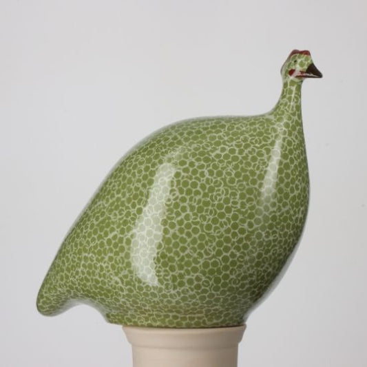 Guinea Fowl Mat Green Spotted White- Large